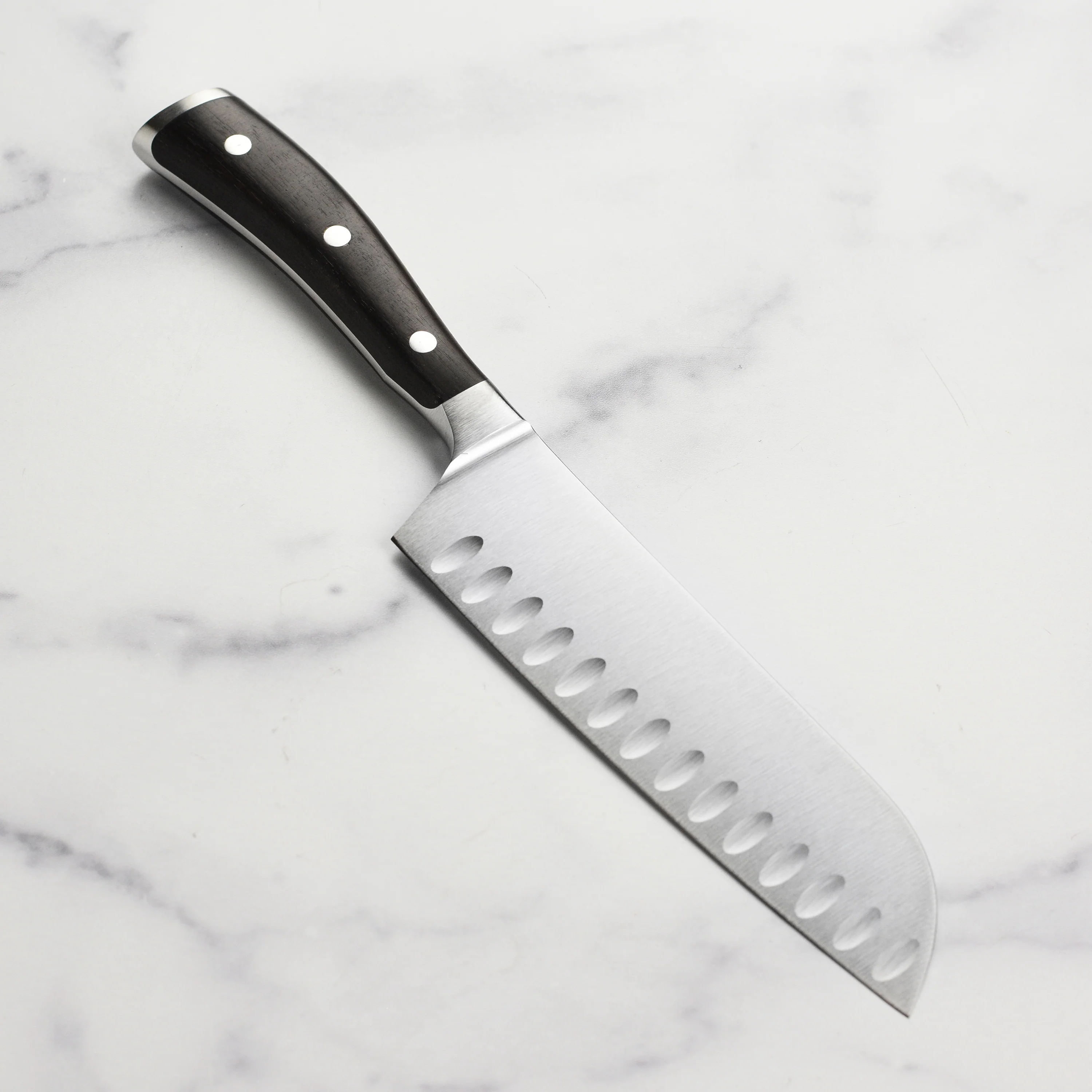 Wusthof Ikon Blackwood 7" Hollow Edge Santoku Knife - Image 7