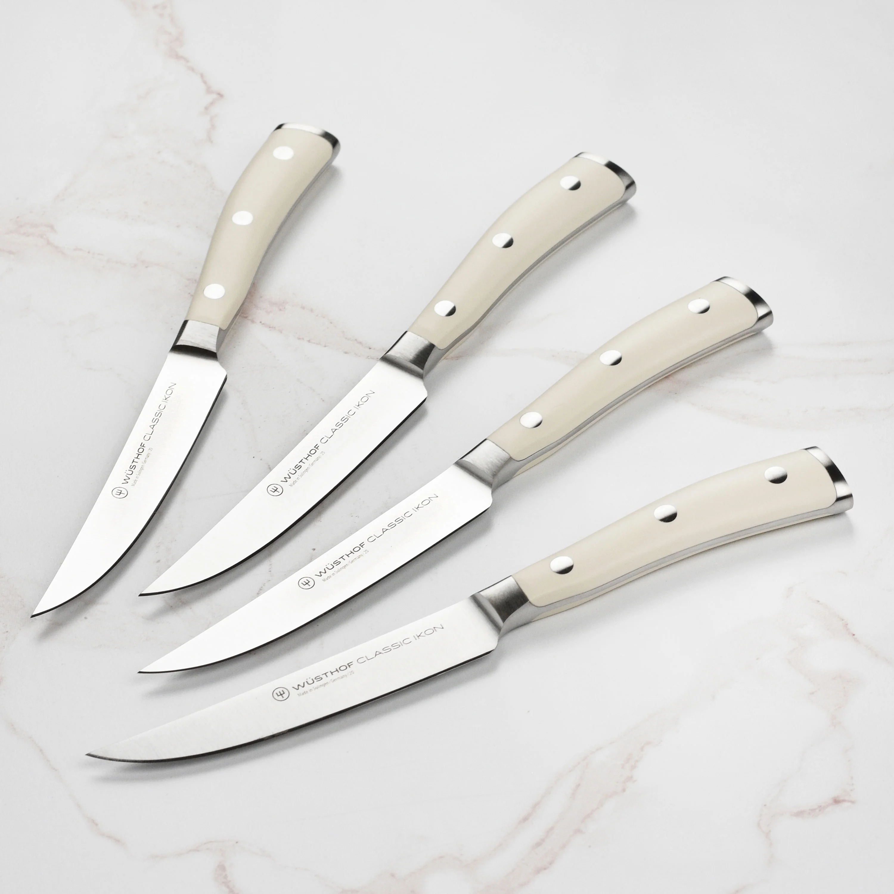 Wusthof Classic Ikon Creme 4 Piece Steak Knife Set with Wood Case - Image 2