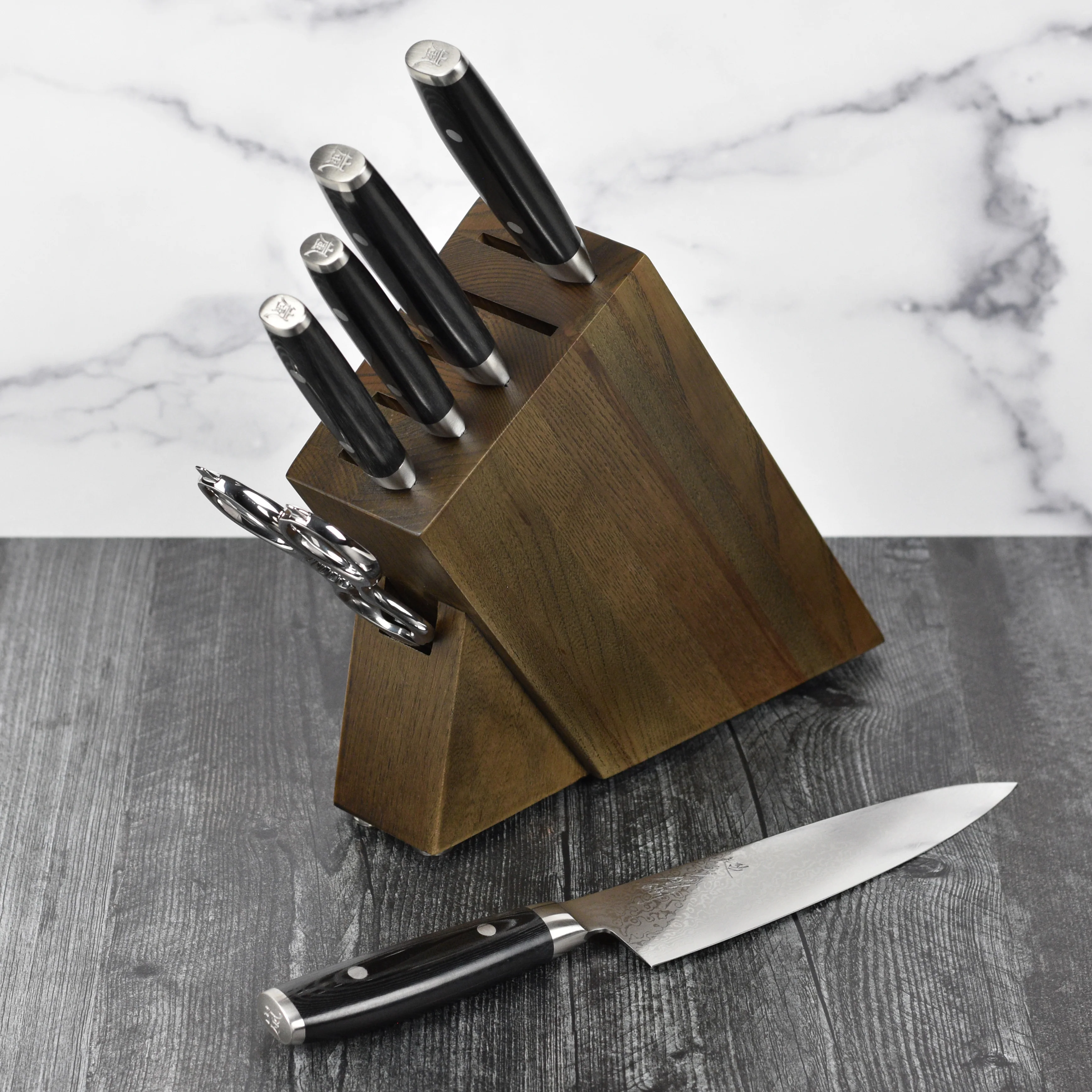 Yaxell Ran Plus 7 Piece Dark Ash Slim Knife Block Set - Image 3
