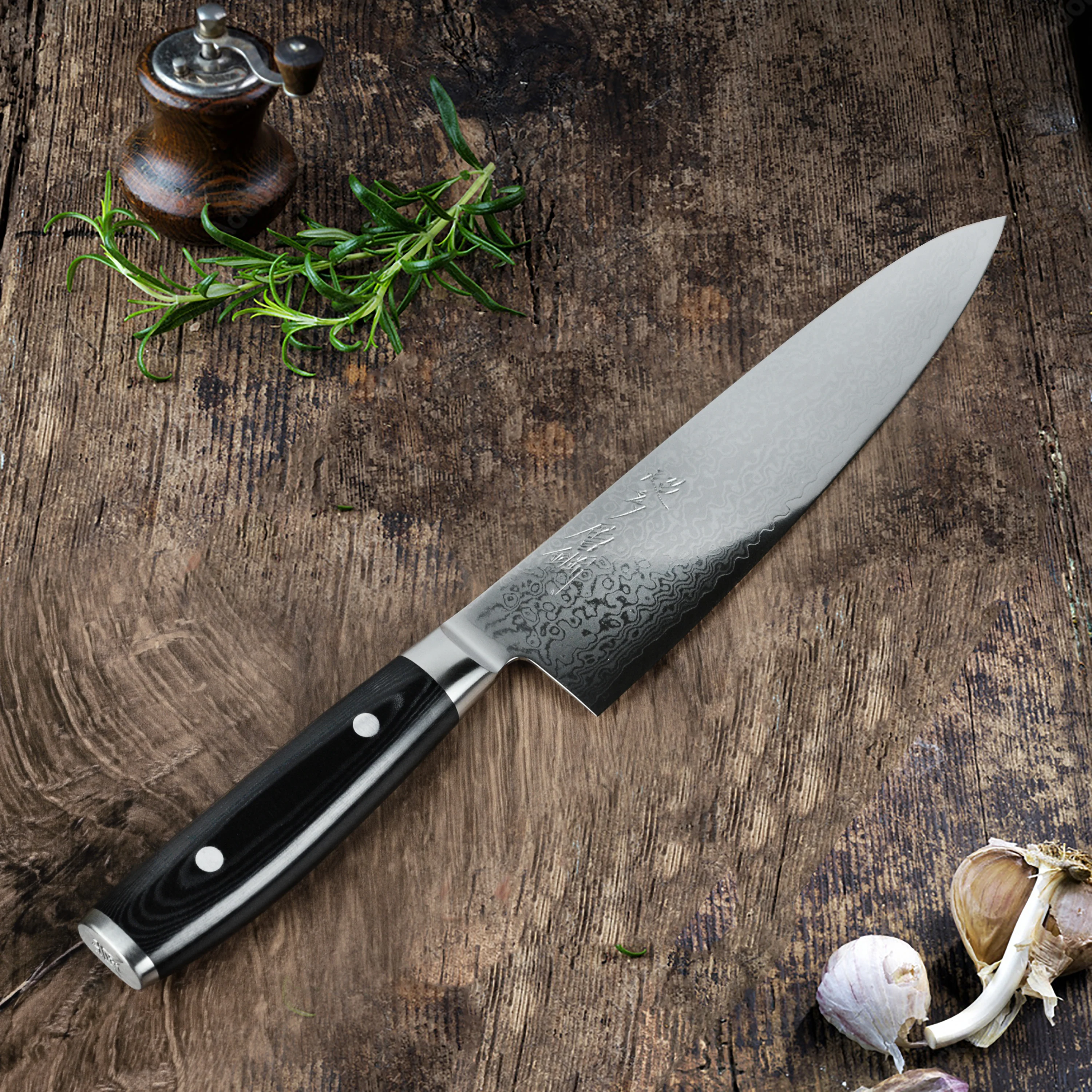 Yaxell Ran Plus 7 Piece Dark Ash Slim Knife Block Set - Image 5