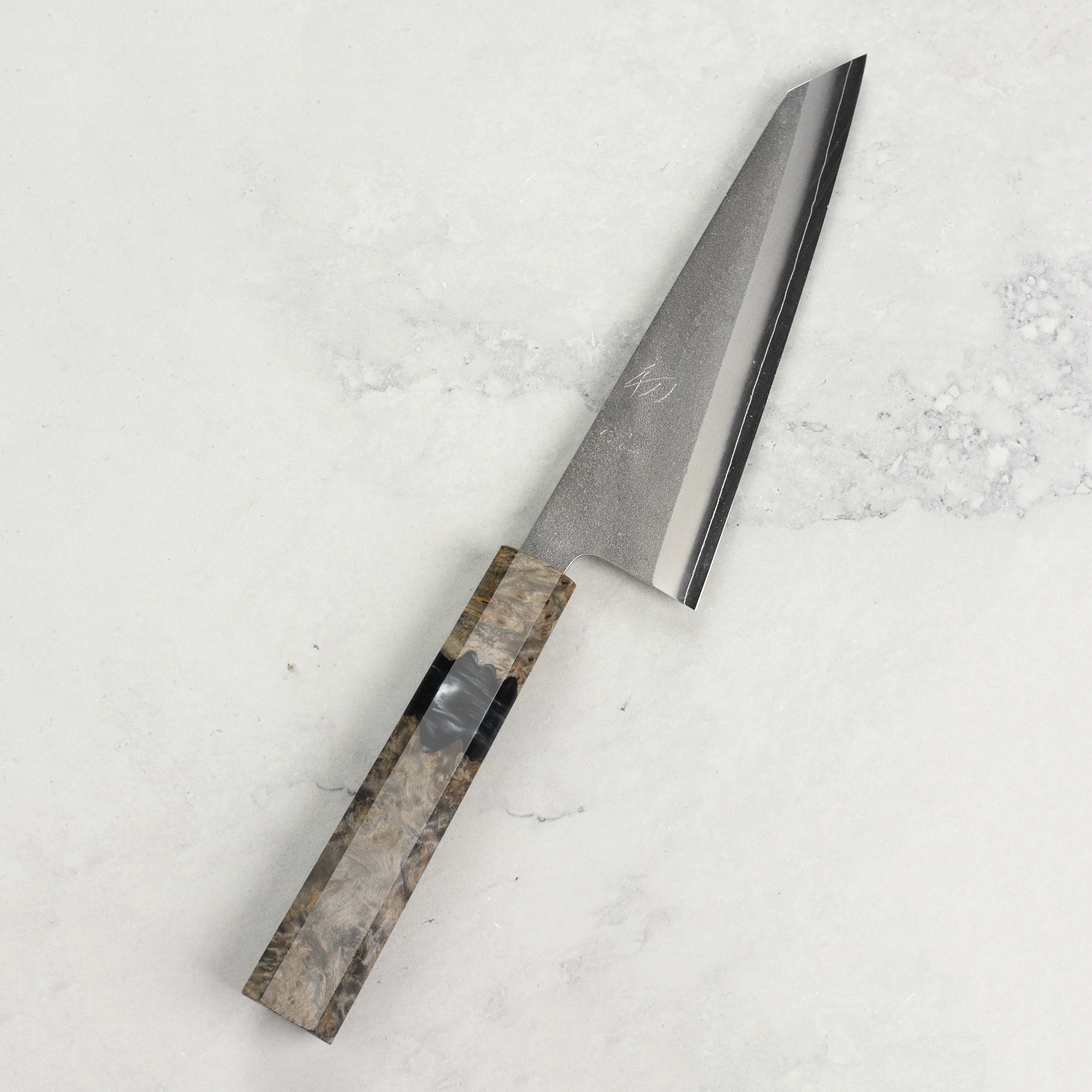 Yoshikane SKD Nashiji Stainless Clad 5.9" Honesuki, Stabilized Birch - Image 4