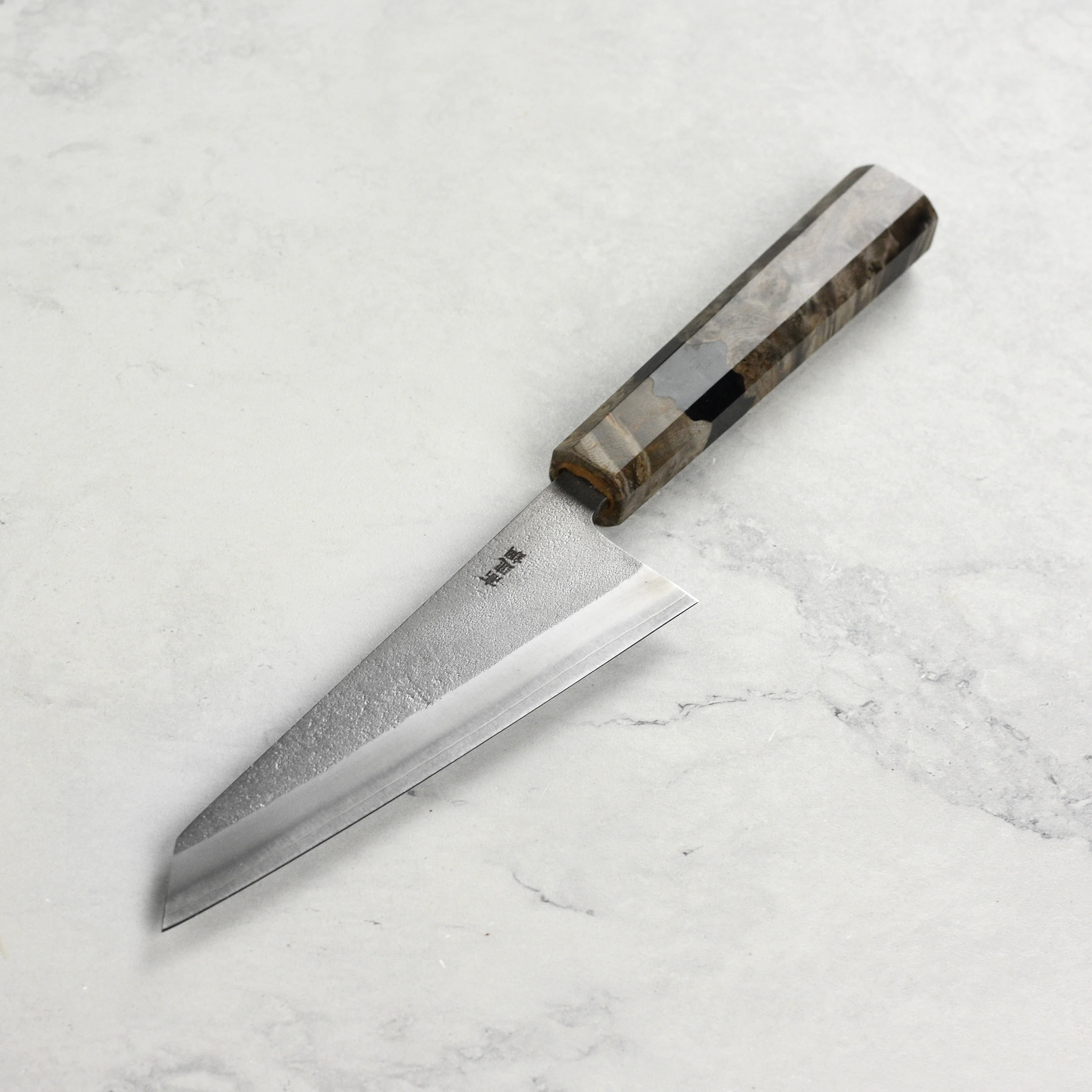 Yoshikane SKD Nashiji Stainless Clad 5.9" Honesuki, Stabilized Birch - Image 6