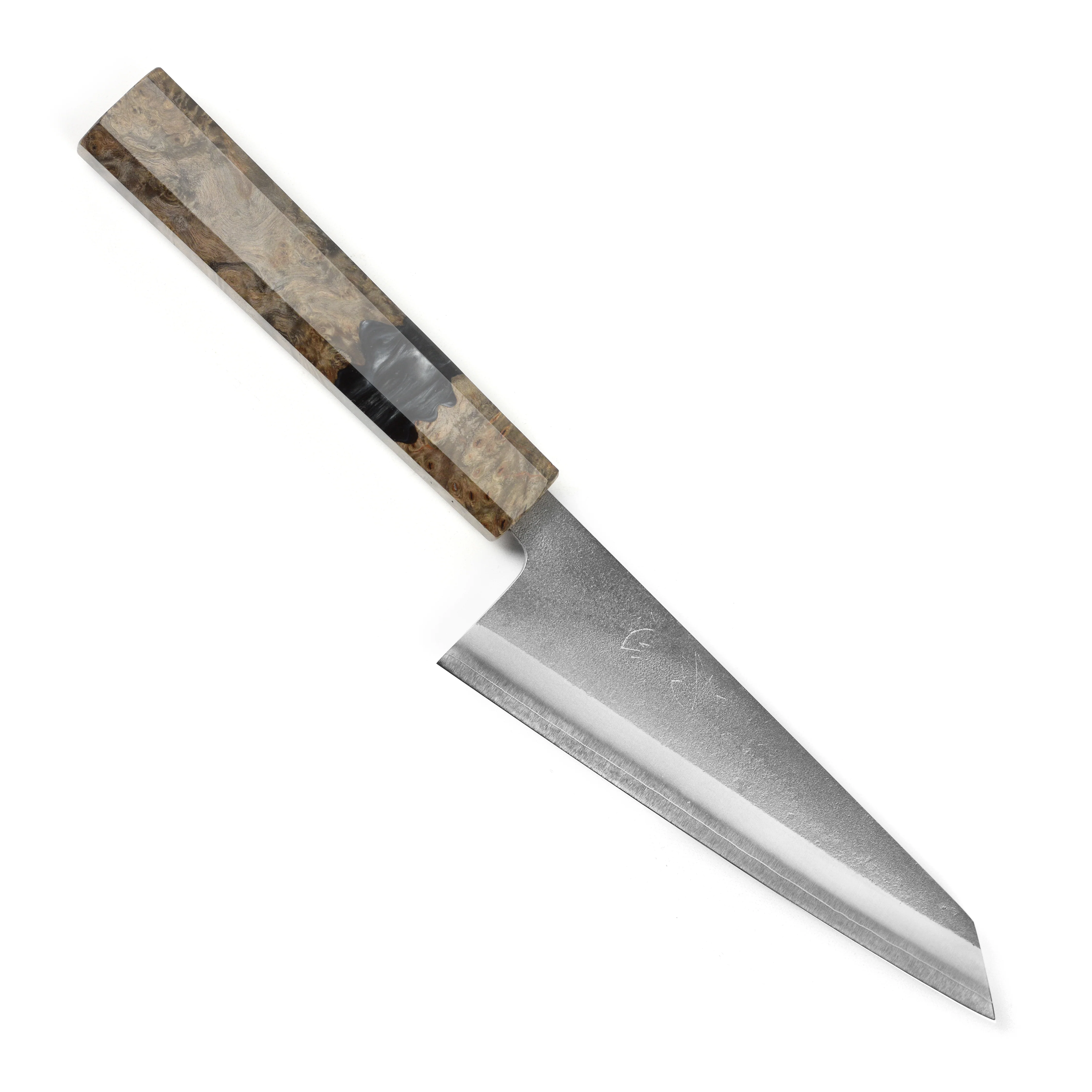 Yoshikane SKD Nashiji Stainless Clad 5.9" Honesuki, Stabilized Birch - Image 9