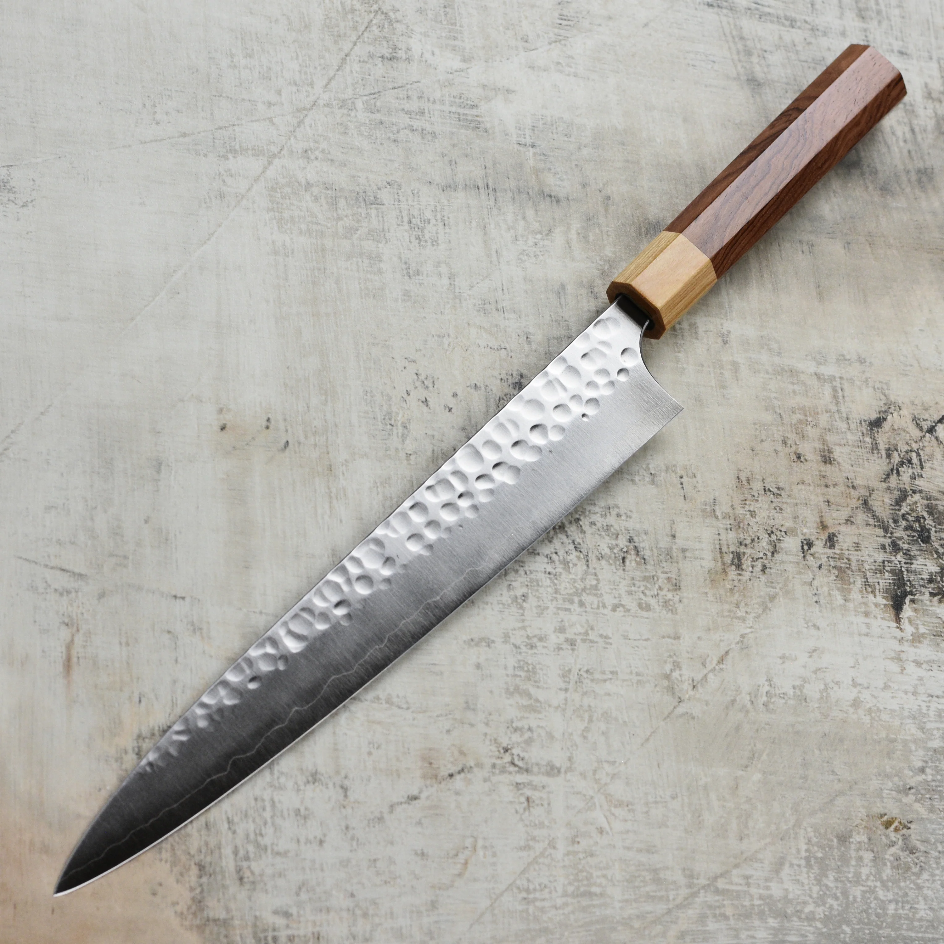 Yoshimi Kato Forged Ginsan Stainless Clad 10.6" Sujihiki - Image 6