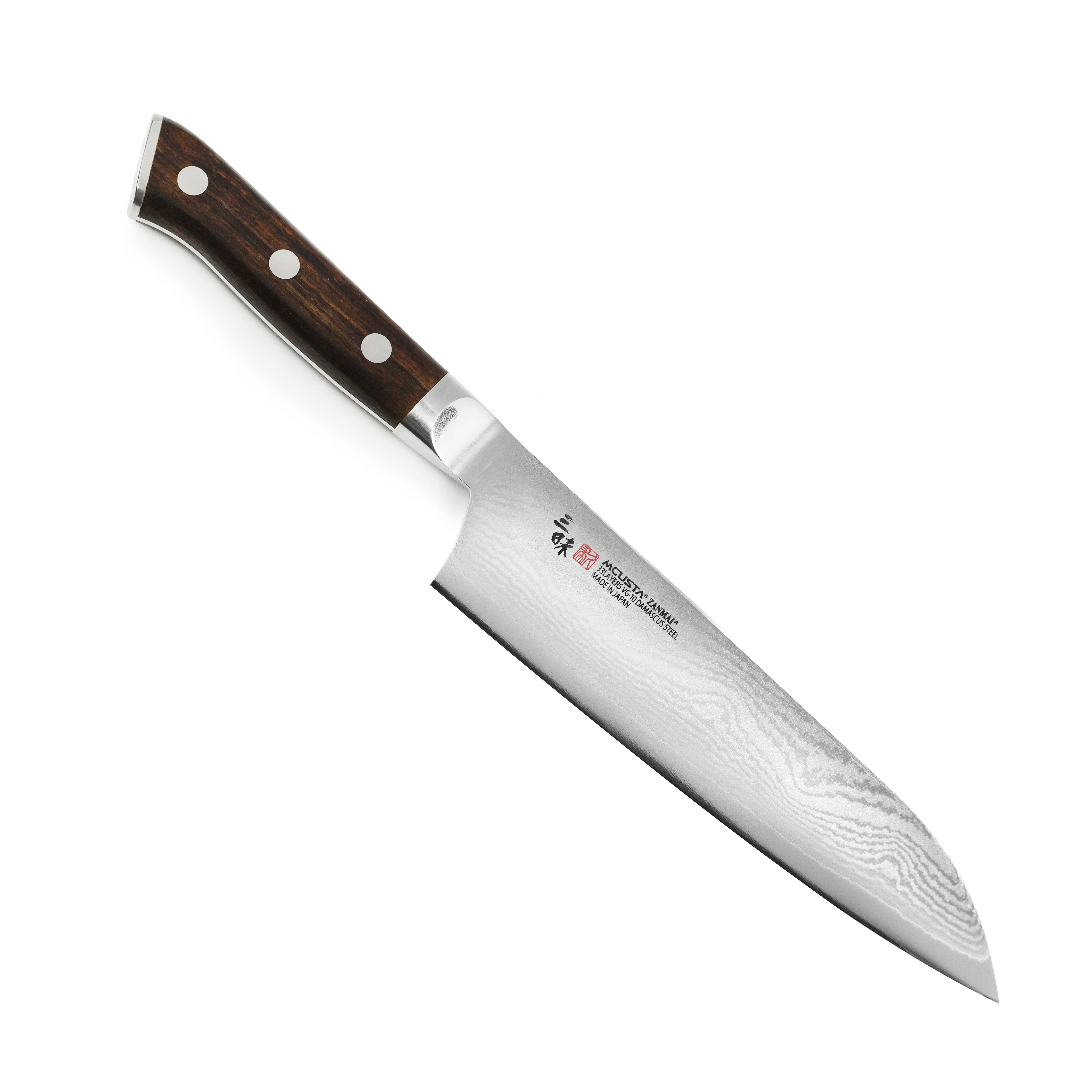 Zanmai Classic Damascus Ironwood 7" Santoku - Image 4