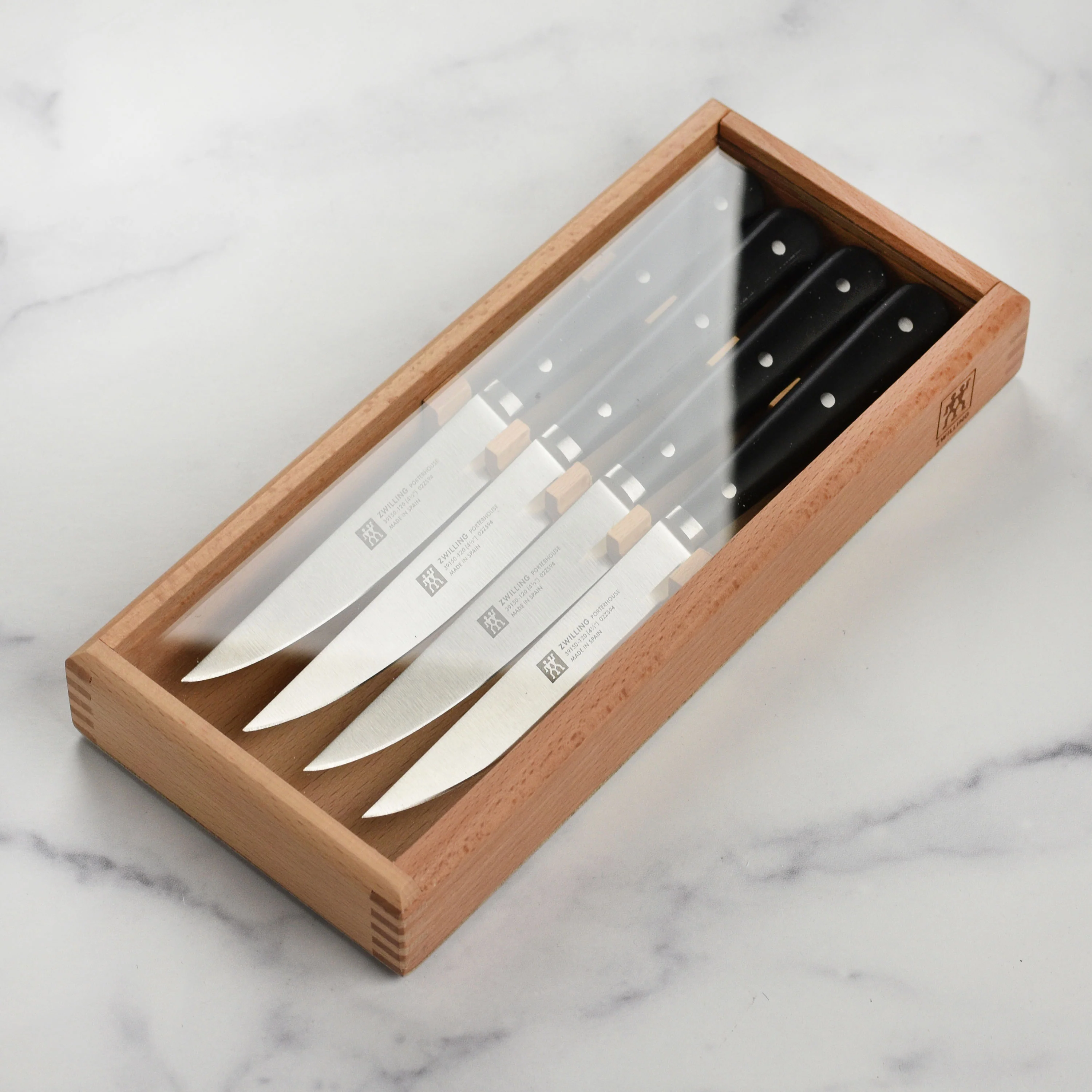Zwilling 4 Piece Porterhouse Steak Knife Set with Wood Box - Image 7